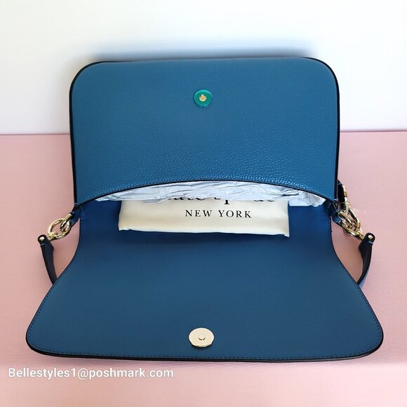 KATE SPADE Hudson Pebbled Leather Flap Convertible Shoulder Bag- Back to School - Picture 12 of 16